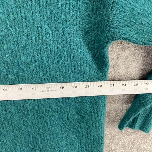 Express Sweater Pullover Women M Medium Green Knit Crew Neck Long Sleeve Casual - Picture 6 of 10